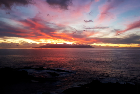 couché de soleil , la Goméra Canarie