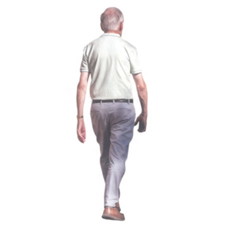homme marche de dos